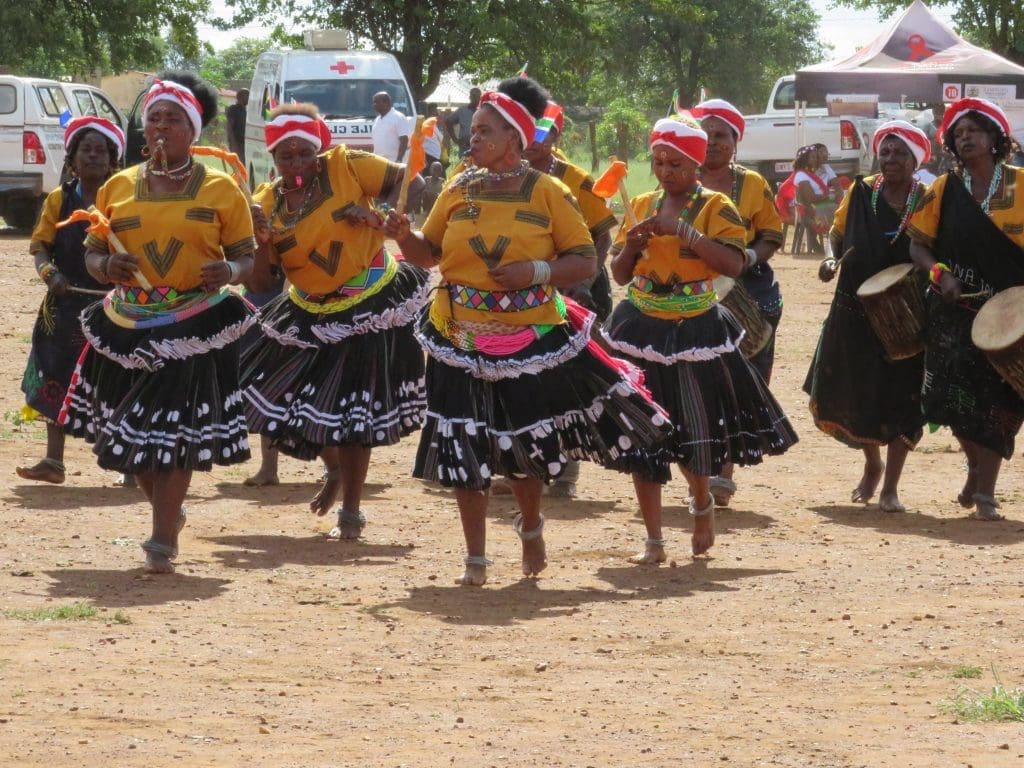 traditional dancers during the HIV, AIDS and TB campaign
